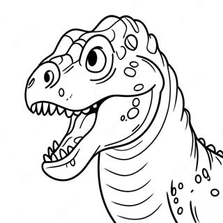 Furchterregender T-Rex brüllendes Ausmalbild | Gruseliger Dinosaurier Ausmalbild