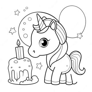 Geburtstags-Einhorn Ausmalbild | Geburtstags-Einhorn Ausmalbild
