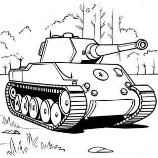 Realistischer WW2 Panzer Ausmalbild | WW2 Panzer Ausmalbild