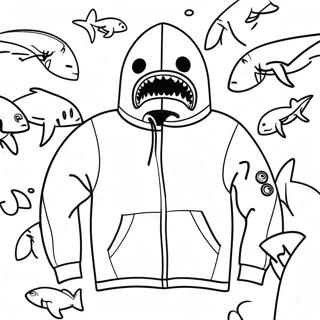 Bape Shark Hoodie Ausmalbild | Bape Ausmalbild