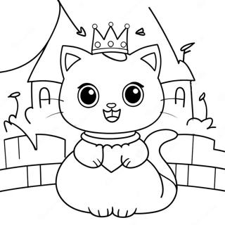 Glitzernde Prinzessin Kitty im Schloss Ausmalbild | Prinzessin Kitty Ausmalbild
