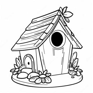 Vogelhaus Ausmalbild | Vogelhaus Ausmalbild