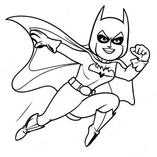 Batgirl in Aktion Ausmalbild | Batgirl Ausmalbild