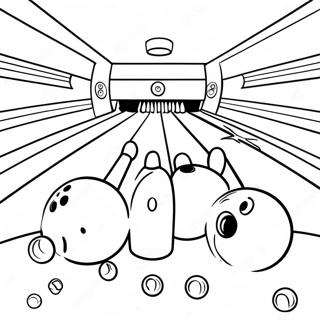 Bowlingbahn Szene Ausmalbild | Bowling Ausmalbild