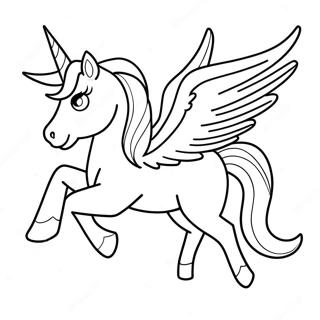 Magischer Alicorn im Flug Ausmalbild | Alicorn Ausmalbild