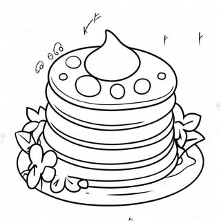 Niedliche IHOP Pfannkuchen Ausmalbild | IHOP Ausmalbild