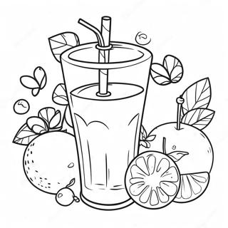 Erfrischender Fruchtsaft Ausmalbild | Getränke Ausmalbild
