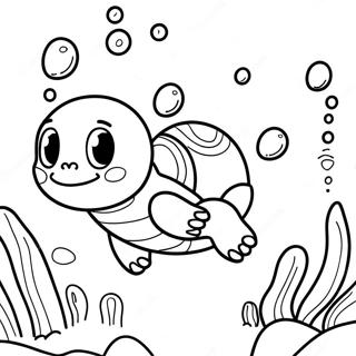 Schiggy schwimmt im Ozean Ausmalbild | Schiggy Ausmalbild