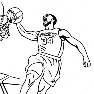 Phoenix Suns Basketballspieler beim Dunking Ausmalbild | Phoenix Suns Ausmalbild