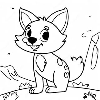 Niedliches Cartoon-Koyote-Ausmalbild | Coyoten Ausmalbild