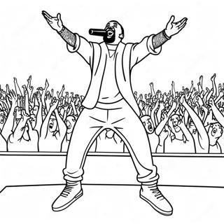 Ausmalbild von Kanye West auf der Bühne | Kanye West Ausmalbild