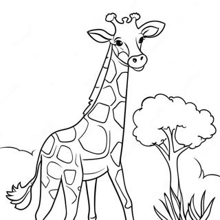 Giraffe mit bunten Flecken Ausmalbild | Buchstabe G Ausmalbild