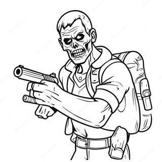 Zombie Jäger Ausmalbild | Resident Evil Ausmalbild