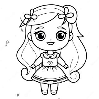 Bella von Rainbow High mit glitzerndem Kleid Ausmalbild | Rainbow High Bella Ausmalbild