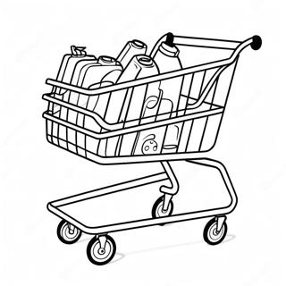 Mini Brands Einkaufswagen Ausmalbild | Mini Marke Ausmalbild