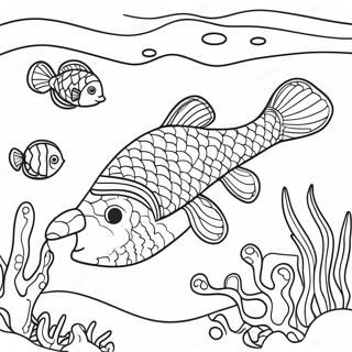 Buntes Seewing Unterwasserszene Ausmalbild | Meeresflügel Ausmalbild