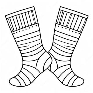 Gestreifte Socken Ausmalbild | Socken Ausmalbild