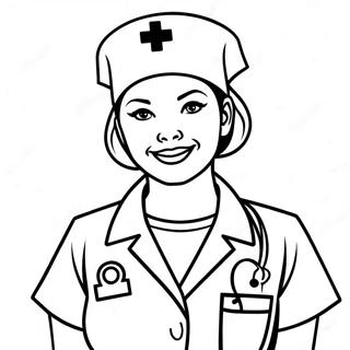 Krankenschwester in Uniform Ausmalbild | Krankenschwester Ausmalbild