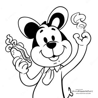 Wakko Warner isst einen Hot Dog Ausmalbild | Animaniacs Ausmalbild