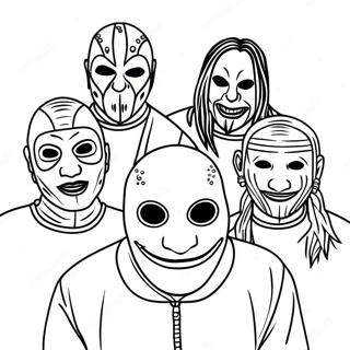 Slipknot Bandmitglieder Ausmalbild | Slipknot Ausmalbild