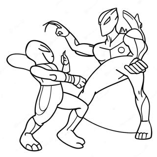 Ultraman kämpft gegen ein Alienmonster Ausmalbild | Ultraman Ausmalbild