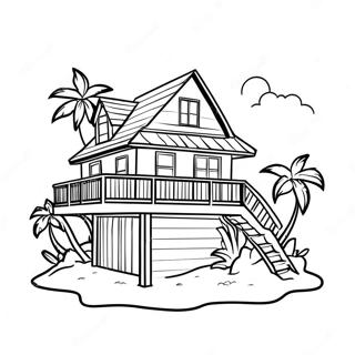 Strandhaus Ausmalbild | Strandhaus Ausmalbild