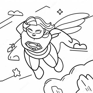 Supergirl fliegt am Himmel Ausmalbild | Supergirl Ausmalbild