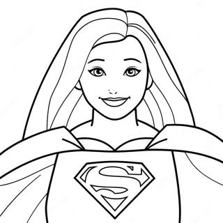 Supergirl mit einem Umhang Ausmalbild | Supergirl Ausmalbild