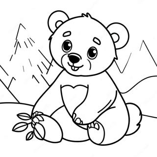 Süßer Grizzlybärenjunges Ausmalbild | Grizzlybär Ausmalbild