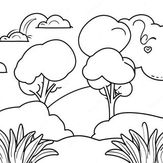 Sonniger Tag mit Wolken Ausmalbild | Wolke Ausmalbild