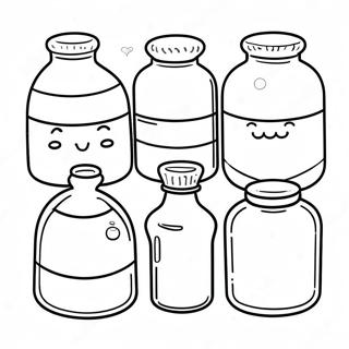 Niedliche Apothekerflaschen Ausmalbild | Apotheke Ausmalbild