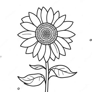Buntes Kansas Sonnenblume Ausmalbild | Kansas-Tag Ausmalbild