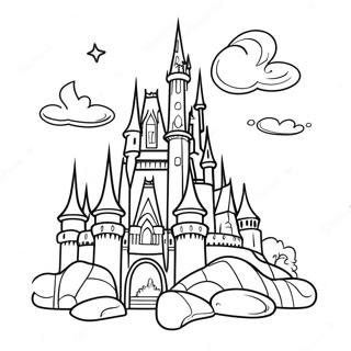 Magisches Disney Schloss Ausmalbild | Disney Schloss Ausmalbild