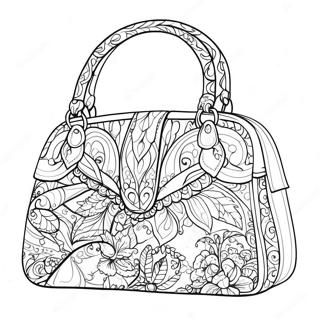 Glitzernde Handtasche Ausmalbild | Tasche Ausmalbild