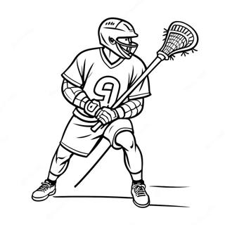 Lacrosse-Spieler in Aktion Ausmalbild | Lacrosse Ausmalbild