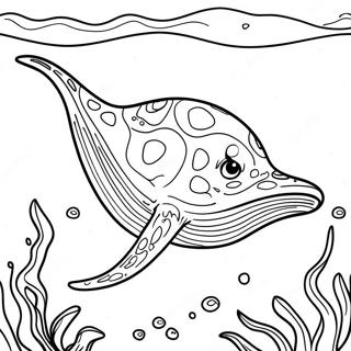 Stingray, die anmutig schwimmt Ausmalbild | Stichrochen Ausmalbild