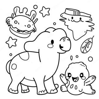 Kinder Ausmalbild mit lustigen Tieren | Kinder Ausmalbild