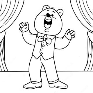 Buster Moon singt auf der Bühne Ausmalbild | Sing 2 Ausmalbild