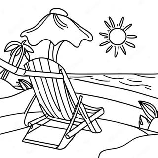 Strand-Sommer-Szene Ausmalbild | Strand Sommer Ausmalbild