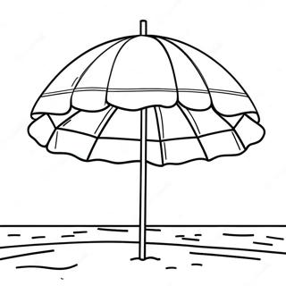 Bunter Strandschirm Ausmalbild | Strand Sommer Ausmalbild