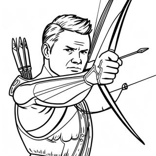 Hawkeye mit Bogen und Pfeil Ausmalbild | Hawkeye Ausmalbild
