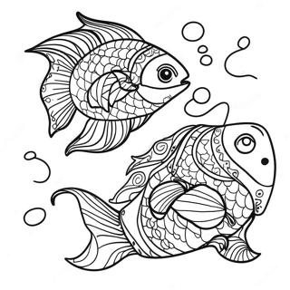 Fische Sternzeichen Ausmalbild | Fische Ausmalbild