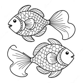 Niedlicher Fisch der Fische Ausmalbild | Fische Ausmalbild