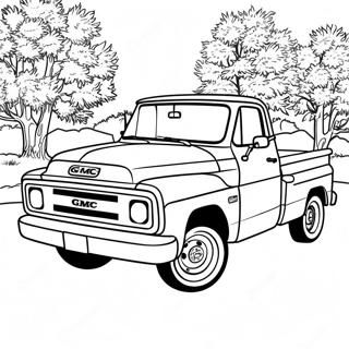 Klassischer GMC Truck Ausmalbild | GMC Lkw Ausmalbild