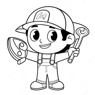 Handy Manny mit Werkzeugen Ausmalbild | Handy Manny Ausmalbild