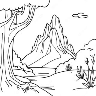 Magische Narnia Landschaft Ausmalbild | Narnia Ausmalbild