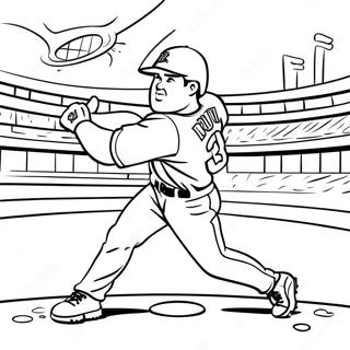 Braves Spieler schlägt einen Home Run Ausmalbild | Tapfere Ausmalbild