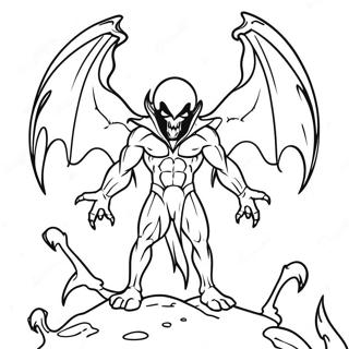 Böser Spawn mit dämonischen Flügeln Ausmalbild | Spawn Ausmalbild