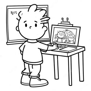 Big Nate im Unterricht Ausmalbild | Big Nate Ausmalbild