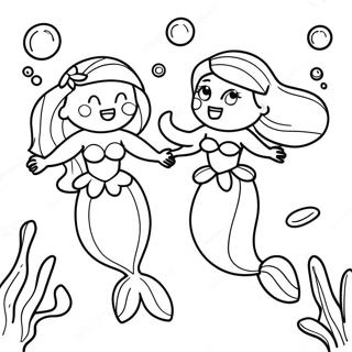 Ariels Schwestern Unterwasserabenteuer Ausmalbild | Ariel Schwestern Ausmalbild